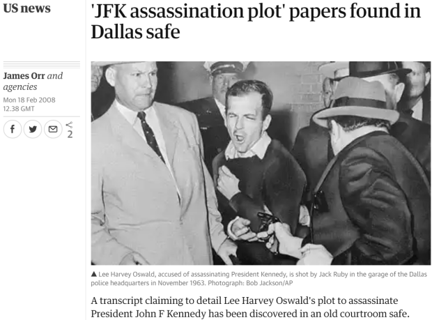 12 2018-06-25 12_30_40-'JFK assassination plot' papers found in Dallas safe _ US news _ The Guardian